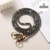 Lujosa Cadena de Moda con Pedrería, Perlas Redondas, Completamente de Diamante, para Teléfono Móvil, Elegante Cadena Larga de Cristal de Colores, Bolso Cruzado con Correa de Hombro