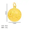 Colgante Pequeño Estilo Chino Dorado Mate con Carácter de Bendición Ruyi, "Que Tengas Más de lo que Necesitas Cada Año" Colgante de Elefante Pequeño Accesorios para Joyería de Pulsera DIY Venta al por Mayor