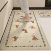 Tapetes de Chão de Linho Estilo Desenho Animado Tapetes de Cozinha Antiderrapantes Absorventes de Água Absorventes de Óleo Secagem Rápida Resistentes a Manchas Fácil de Limpar Tapetes de Chão Domésticos Atacado