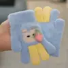 Luvas infantis outono e inverno meninos e meninas pelúcia acolchoada quentes com dedos cor infantil coelho de desenho animado brincadeira ao ar livre