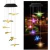 Lámpara de campanilla de viento solar puntual transfronteriza, lámpara de decoración navideña, arreglo de lámparas, colgante de ambiente, lámpara de jardín impermeable para exteriores, lámpara colgante