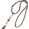 Qinan Aquilaria Pulsera de 108 Cuentas Cuenta Grande Pintada Cera Jade Hombre y Mujer Pareja 6mm Pulsera Multivuelta de Mano