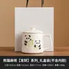 Caneca de Chá Panda Mahjong Pintada à Mão de Fábrica, Caneca de Escritório de Alto Padrão, Caneca de Cerâmica com Separador de Água e Chá com Liner