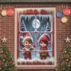 Bestseller transfronterizo Cortinas navideñas para ventanas, cinta para ventanas, tela de fondo, tela colgante, tela de fondo para decoración de fiestas, accesorios de fotografía