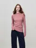 Suéter de Punto de Color Sólido de Alta Gama Francés con Cuello Medio Alto y Mangas Largas para Mujer Otoño Invierno Elegante Versátil Ajustado Capa Base Suéter