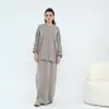 Loriya2024 Conjunto de Tricô Espesso Outono e Inverno Cor Lisa Multicor Conjunto de Duas Peças Lr928