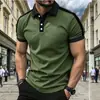 Camisa de Poliéster Transpirable para Hombre de Manga Corta con Detalles de Botones, Ligera Adecuada para Uso Casual Transfronteriza Europa y América