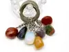 Llavero de Piedra Natural de Comercio Exterior Colgante Decorativo Cristal Ágata Piedra Cruda Bolsa Evento Regalo Colgante de Coche Llavero