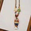 Colar de Maçã de Cerâmica Jingdezhen Colar Borboleta Dopamina Personalidade Fresca Feminina Moda Versátil Colar Venda por Atacado