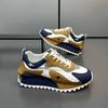Sapatos Masculinos 2025 Outono e Inverno Pequenos de Pano Branco Sapatos de Celebridade da Internet Masculinos Aumentados Mais Fáceis de Combinar Ultra-Leves Casuais Esportivos Sapatos de Pai para Homens