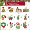 Decoraciones navideñas de madera de 36 piezas en verde lima, etiquetas para adornos de árbol de Navidad, decoraciones para fiesta en casa del árbol de Navidad festivo