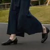 Mocasines Negros para Mujer Primavera y Otoño 2026 Nuevo Estilo Británico Zapatos de Cuero sin Cordones con Tacón Grueso