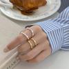 Anillo de apertura de arroz geométrico coreano para mujer, nicho, diseño único, anillo para dedo de comida, acero de titanio, accesorios que no se decoloran, venta al por mayor