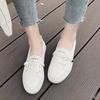 Zapatos Casuales para Mujer 2025 Primavera Nuevos Tenis Zapatos de Cuero Blancos para Mujer Versión Coreana Versátiles Zapatos de Mujer Ins