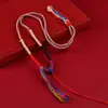 Collar de Dios de la Riqueza de Cinco Vías Xizang Hecho a Mano Cordón de Collar Trenzado de Ocho Hilos Cuerda para Colgar Thangka Cordón de Colgante Amuleto de Buda