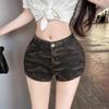 Super Shorts de Mezclilla Camuflaje Elásticos Realzadores de Cadera para Verano de Mujer Nuevo Estilo Pequeños de Cintura Alta Elásticos Cubre Caderas Pantalones Cortos Hot