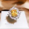 Amazon Comércio Exterior Novo Anel Diamante Amarelo Brilhante Zircônia Completa Jantar de Casamento Pulseira Noiva Presente