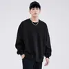 Sudadera casual de algodón chino de peso pesado para jóvenes, color liso, cuello redondo, manga larga, para primavera y otoño, simple y versátil, venta al por mayor del fabricante