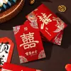 Envelopes vermelhos de casamento, mini envelopes vermelhos para a recepção do noivo, envelopes criativos com o caractere "feliz" para recém-casados, pequenos envelopes para presentes de casamento, lembrancinhas de 100 yuans