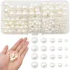 Blanco Lechoso de Alto Brillo ABS Imitación Perla Accesorios para Joyería DIY Pulsera Collar Hilo Hecho a Mano Cuentas Espaciadoras Perlas Sueltas