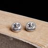 Sueño Oscuro Plata de ley 925 calabaza Príncipe Jack calavera aretes grandes joyería de Halloween al por mayor