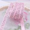 Cinta de Letras Inglesas Impresas de 9 mm Lazo DIY Accesorios para el Cabello Accesorios para el Cabello Pinza para el Cabello Flor Rosa Cinta de Pluma Material de Cinta
