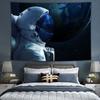 Tela de Fondo de Astronauta de Moda Tela para Colgar en Ins Habitación Dormitorio Mesita de Noche Decorativa de Pared Planeta Personalizada Tapiz Sencillo