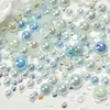 ABS Fantasma Não Poroso Pérola de Imitação Meia Face Pérola Contas Soltas Artesanal DIY Acessórios Decorativos Macaron Maquiagem Contas de Preenchimento