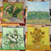 Pañuelo Cuadrado Clásico de Pintura al Óleo de Van Gogh de 90 cm Edición de Mesa Hecha a Mano Borde de Muelles Pañuelo de Primavera y Otoño para Madre Pañuelo Pequeño de Alta Calidad