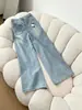 ChaoLi tiene en stock jeans bordados de gatito para mujer, pantalones de pierna ancha hasta el suelo de diseño holgado de cintura alta para otoño