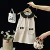 Vestido de Menina Verão Novo Doce Sem Mangas Colete Vestido Infantil Bebê Elegante Gola Boneca Vestido Princesa