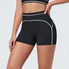 Estilo Nuevo Transfronterizo Bloque de Color Cintura Alta Ajustados Alta Elasticidad Levantamiento de Glúteos Pantalones Cortos de Yoga Deportivos Running Fitness Ropa de Yoga Pantalones de Tres Cuartos