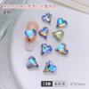 Arte de Uñas Cristal Corazón de Durazno Torcido Diamante Fondo Puntiagudo Joyería Grande y Pequeña Celebridad de Internet Caliente Corazón Super Flash Uñas Diamante Corazón Torcido Venta al por Mayor