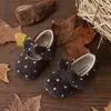 Sapatos de Princesa Pelúcia Quente Estilo Coreano Bolinhas 2026 Novo Inverno Menina Bebe Solado Macio Versátil Mary Jane Algodão