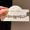 "Corazón de Mariposa Lima Azul" Pulsera de Corazón con Lazo de Circonita Moda Fresca Dulce Banda para la Mano Lujo Ligero Sensación de Alta Gama Joyería de Mano