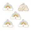 Pendente de Nuvem Arco-Íris de Liga Metálica com Gotejamento de Óleo Desenho Animado Fofo para Pulseira Colar Chaveiro Pingente de Bolsa DIY W775