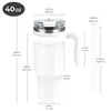 Taza Térmica de Acero Inoxidable de 40 oz Seleccionada Cuidadosamente para Exportación, Alto Valor Estético, con Asa, Adecuada para Uso en Automóvil, Gran Capacidad, Botella de Agua Térmica en Stock