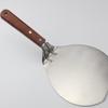 Vajilla de Madera de Haya Espátula para Pizza Plato para Bistec Barbacoa Espátula para Mover Pasteles Acero Inoxidable Espátula Redonda Grande Anti-Escaldante