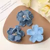 Estilo Chica Caliente Millennial Tela Denim Retro con Flores Corazón Camelia Ropa DIY Zapatos y Sombreros Broche Cuerda para el Cabello Accesorios de Flores