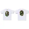 Marca Japonesa de Roupas Masculinas Tendência Edição Limitada Dia dos Namorados Camiseta de Gola Redonda com Mangas Curtas e Estampa de Cabeça de Macaco