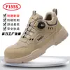 Zapatos de Seguridad de Verano para Hombre con Protección Antiaplastastamiento y Antipenetración, Suela de Kevlar Estándar de 4.0 mm, Hebilla Inteligente, Cómodos Zapatos de Seguridad Protectores