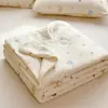 Nuevo Estilo Primavera y Verano 2026 Algodón Puro Estampado Doble Capa Gasa Arrugada (Estilo Borde Enrollado) Colcha de Gasa de Verano Colcha Refrescante de Verano Funda para Colcha de Siesta