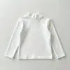 Camiseta Base Infantil Otoño e Invierno Algodón Puro Cepillado Top Ropa de Otoño Niños y Niñas Cuello Semi-alto Manga Larga Camiseta para Hombre Interior