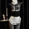 Estilo nuevo, atuendo de sirvienta de cocina con escote revelador, lencería sexy, vestido transparente seductor y body seductor