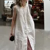 Vestido Regata Slimming Plus Size Relaxado e Confortável Vestido Camisa de Comprimento Médio