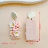Pendientes Florales Frescos y Dulces para Mujer, Diseño de Moda con Flores Tridimensionales, Pendientes de Arcilla Suave, Tachuelas con Temperamento Ultra-Hada