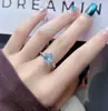 Novo Anel Octogonal Corte Milênio Cravejado com Kunzita Parapara Diamante de Alto Carbono Abertura Joia de Mão Doce e Fashion