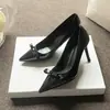 Nuevos Zapatos de Tacón Alto Otoño 2025, Tacón de Aguja, Punta Fina, Charol, Moño, Elegante Estilo Francés, Zapatos de Salón Individuales Profesionales Color Nude