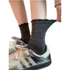 Calcetines Blancos Holgados para Mujer, Estilo Primavera y Otoño, Calcetines de Algodón de Media Pantorrilla para Verano, Estilo Coreano, Estilo Ins, Calcetines Largos de Encaje con Puntos para Combinar con Zapatos Birkenstock
