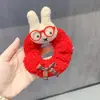 Novedad Otoño e Invierno Estilo Muñeca Goma para el Cabello, Cuerda de Ponytail de Moda, Conejito con Gafas Dulce y Lindo Accesorios para el Cabello, Goma para el Cabello de Dibujos Animados
